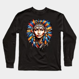 Native American Girl Long Sleeve T-Shirt